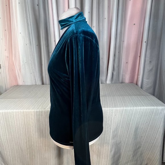 TAHARI Choker Cutout Long Sleeved Velour Top XL - Picture 4 of 6